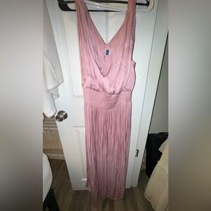 Old Navy Blush Pink Pleated Midi Dress